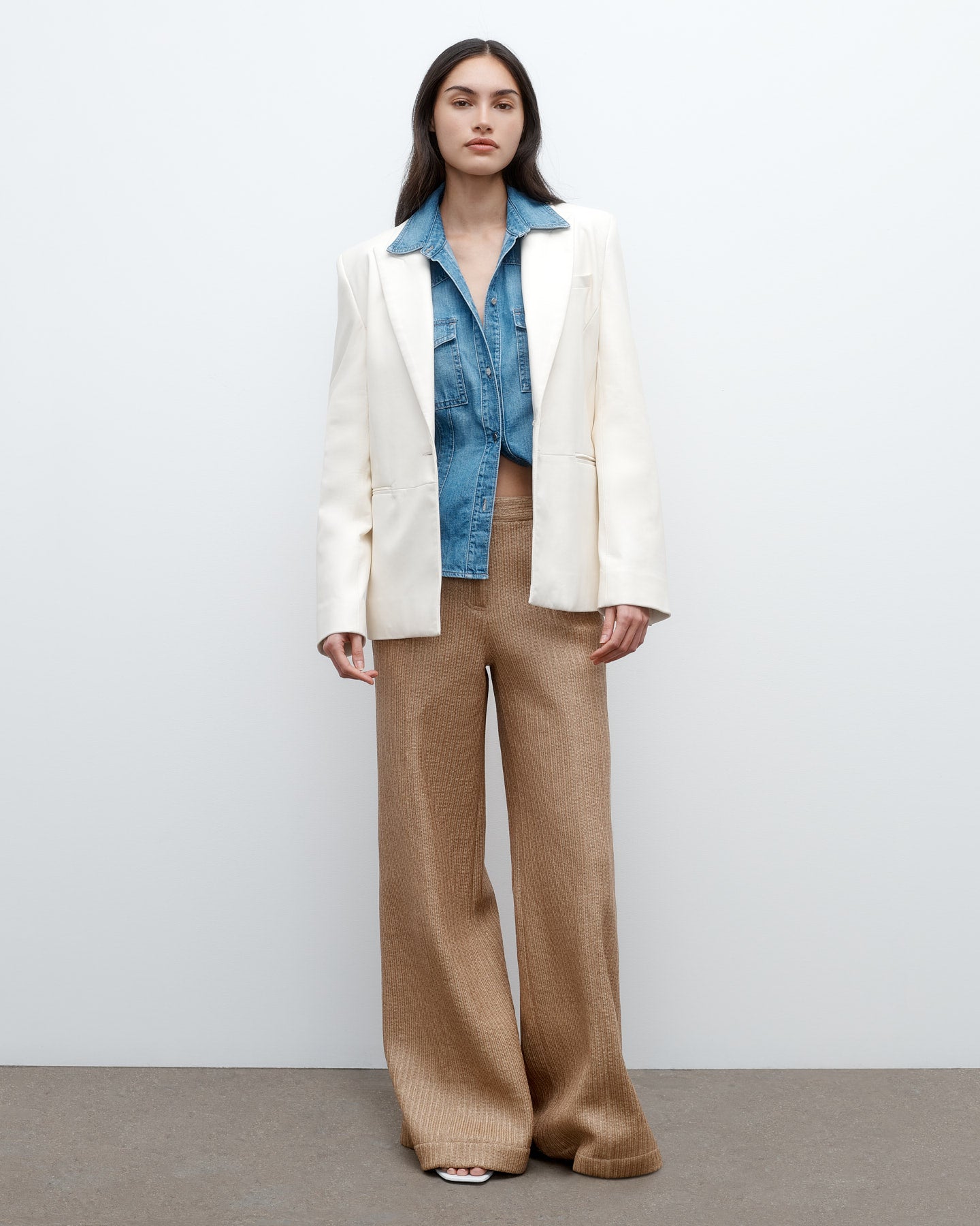 TWP Bone Husband Blazer in Paper Leather view 1