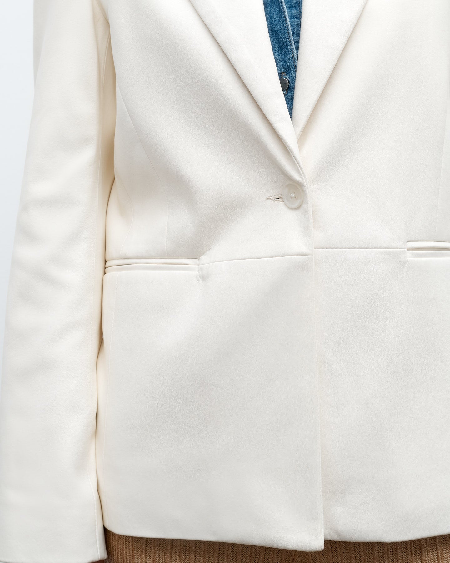 TWP Bone Husband Blazer in Paper Leather view 3