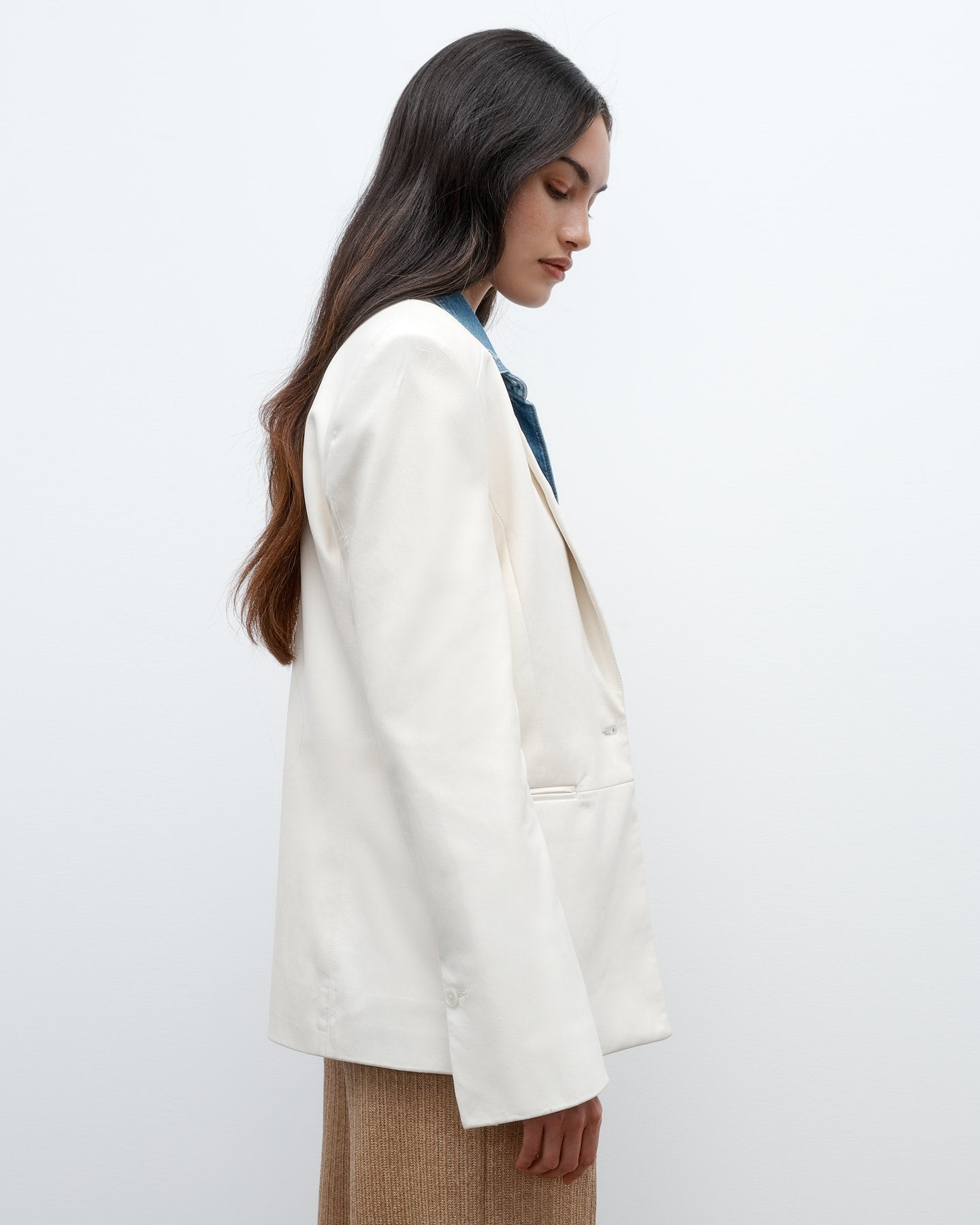 TWP Bone Husband Blazer in Paper Leather view 4