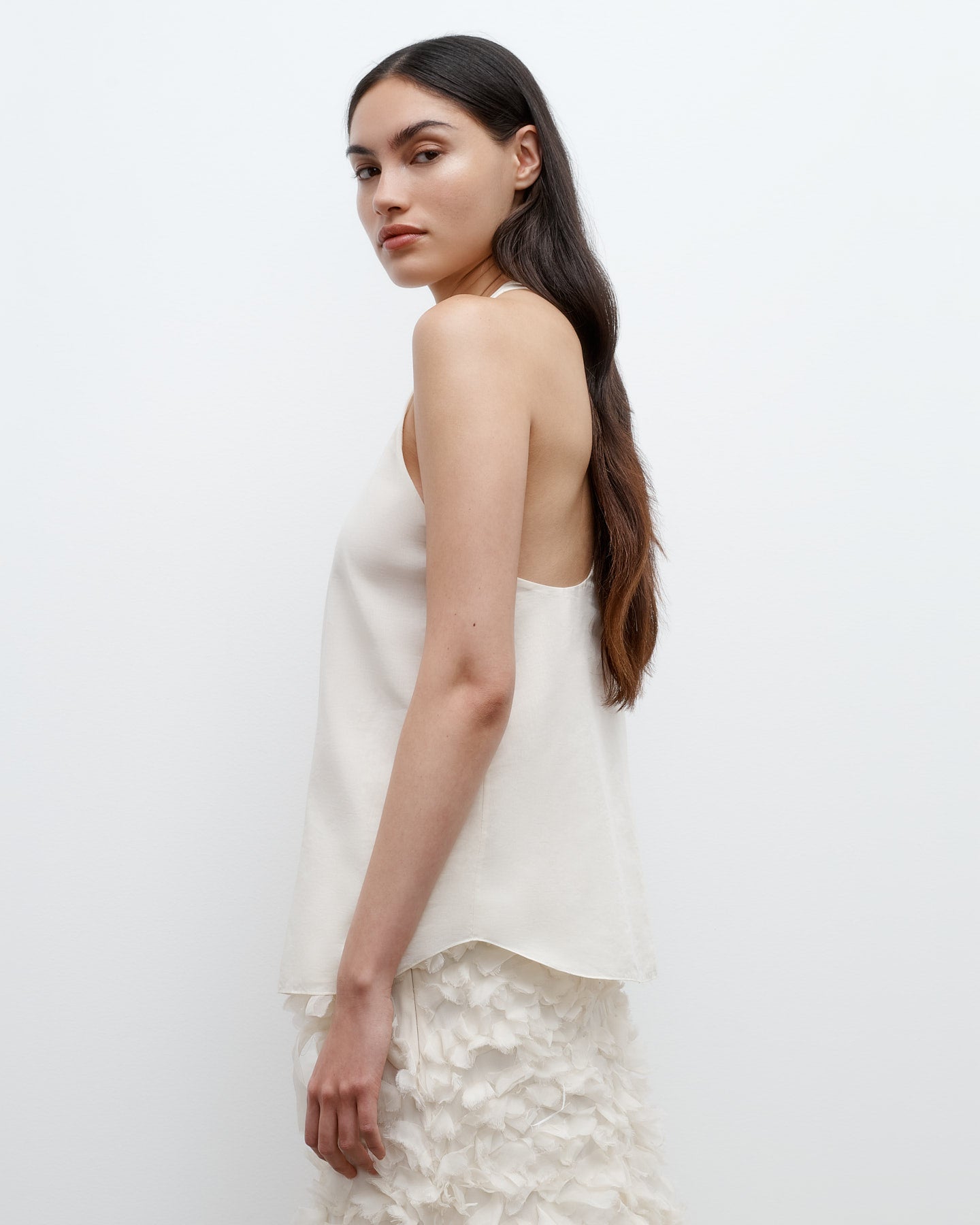 TWP Ivory Carrie's Tank in Cotton Silk Organza view 2