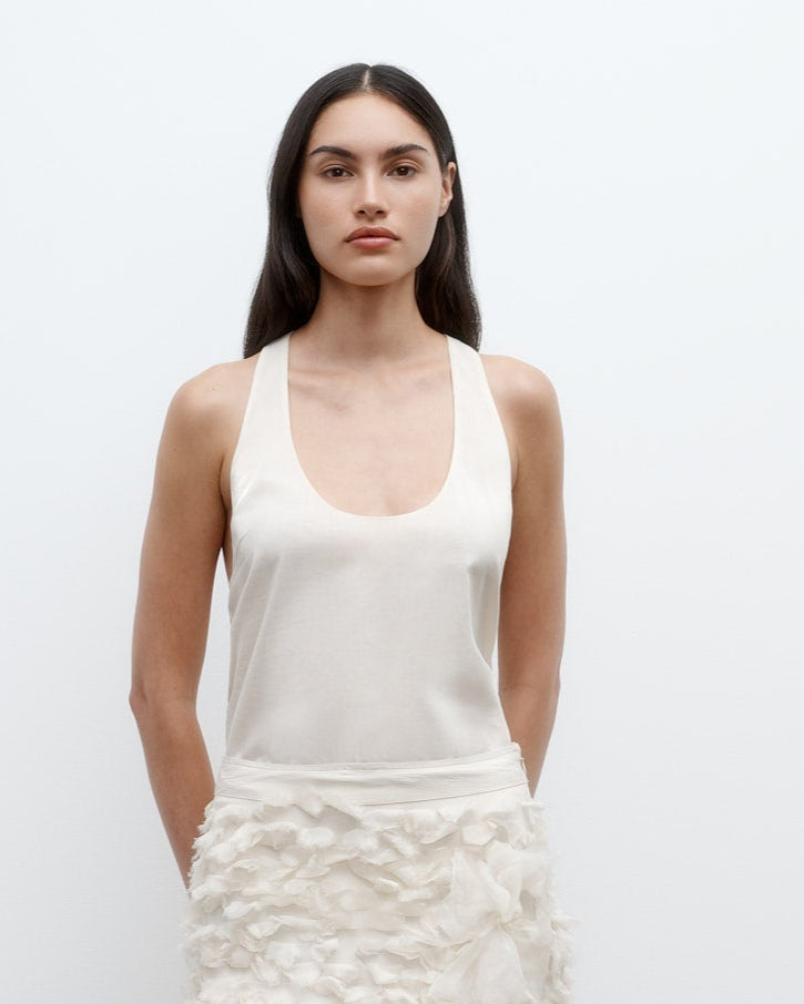 TWP Ivory Carrie's Tank in Cotton Silk Organza view 3
