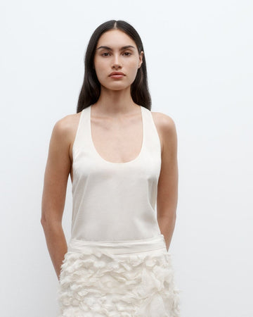 TWP Ivory Carrie's Tank in Cotton Silk Organza view 3