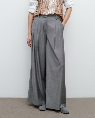 TWP Medium heather grey Next Didi Pant in Chintzed Wool view 1