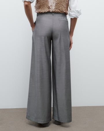 TWP Medium heather grey Next Didi Pant in Chintzed Wool view 5