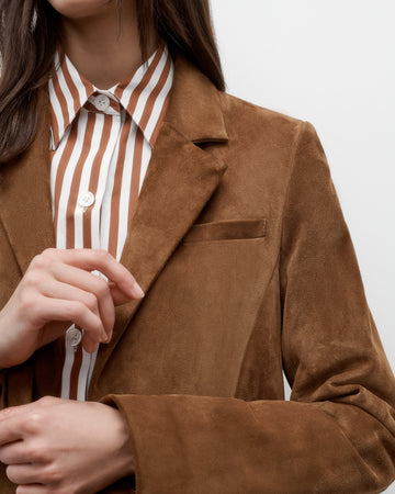 TWP Martora Easy Car Coat in Heavy Suede view 3