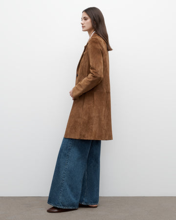 TWP Martora Easy Car Coat in Heavy Suede view 5