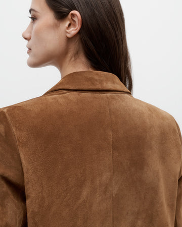 TWP Martora Easy Car Coat in Heavy Suede view 4