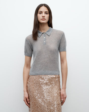 Gauze Polo in Superfine Cashmere