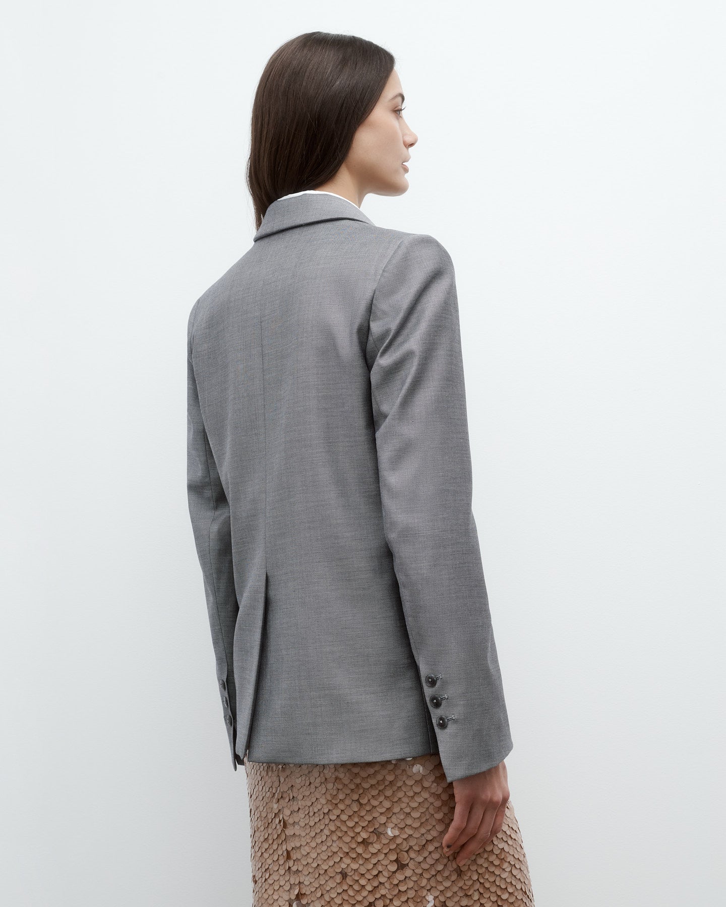 TWP Medium heather grey Perfect Boyfriend Blazer in Chintzed Wool view 5