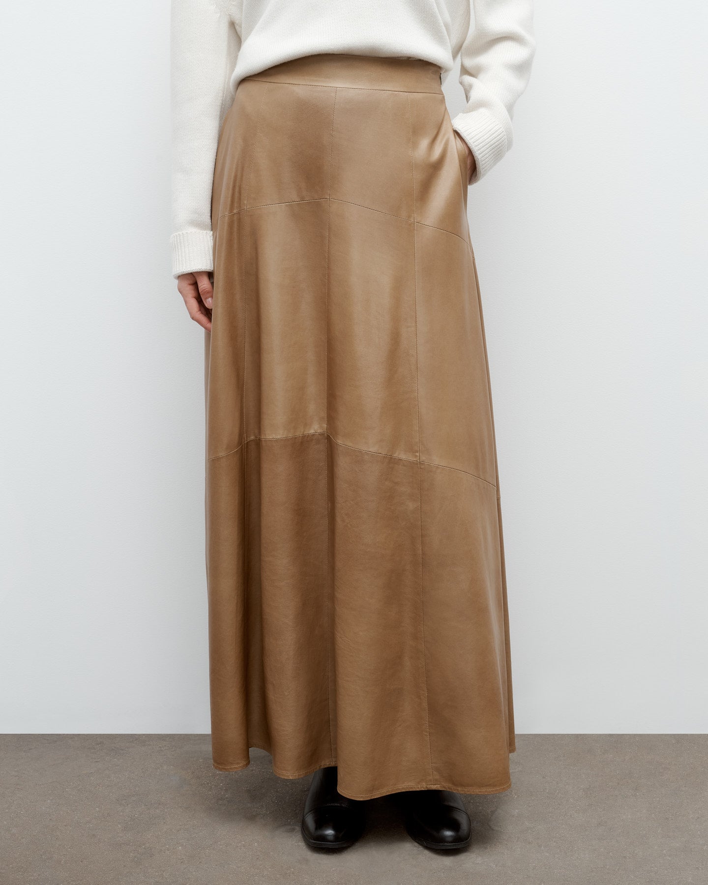 TWP Kelp Kennedy Skirt in Paper Leather view 3
