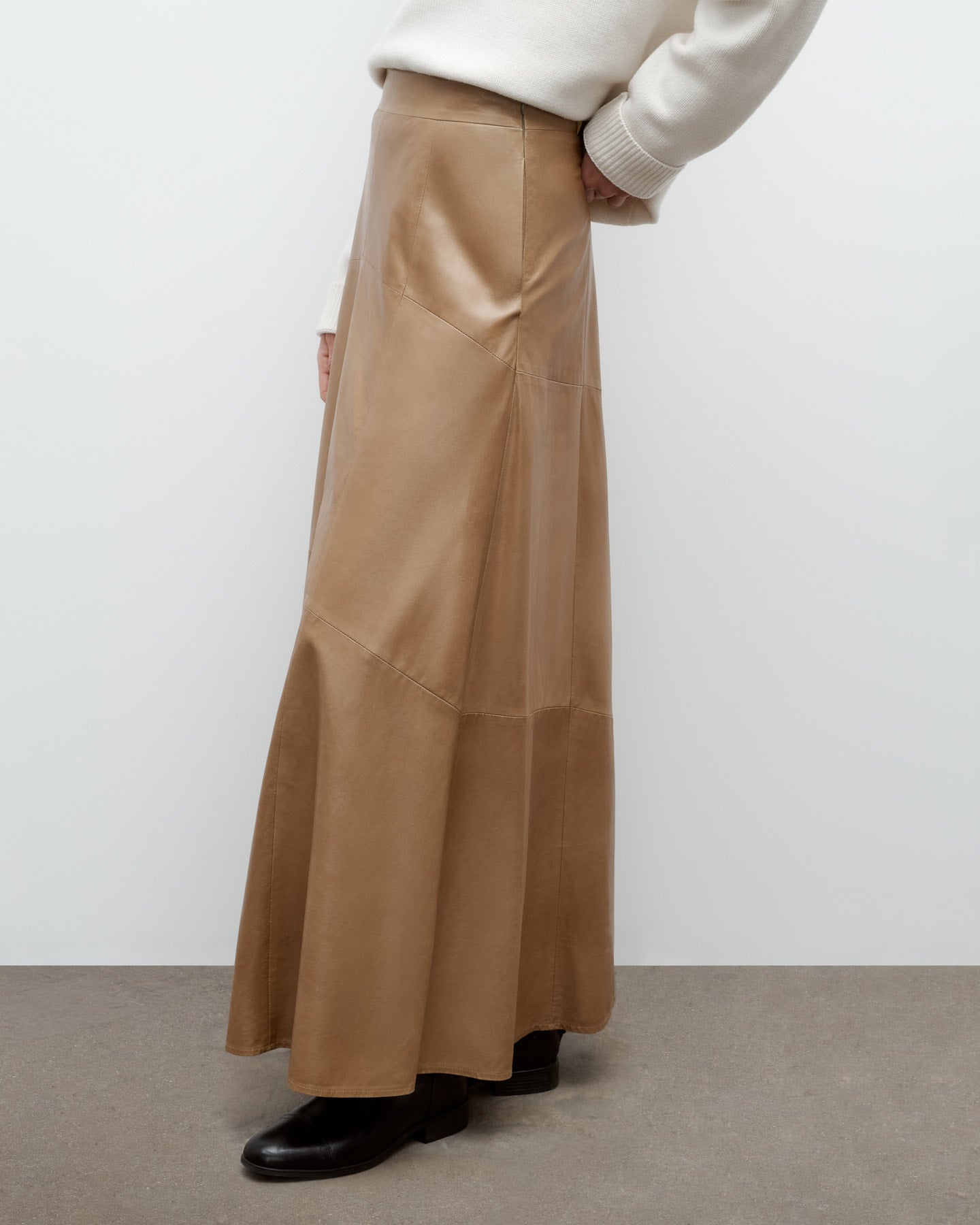 TWP Kelp Kennedy Skirt in Paper Leather view 1