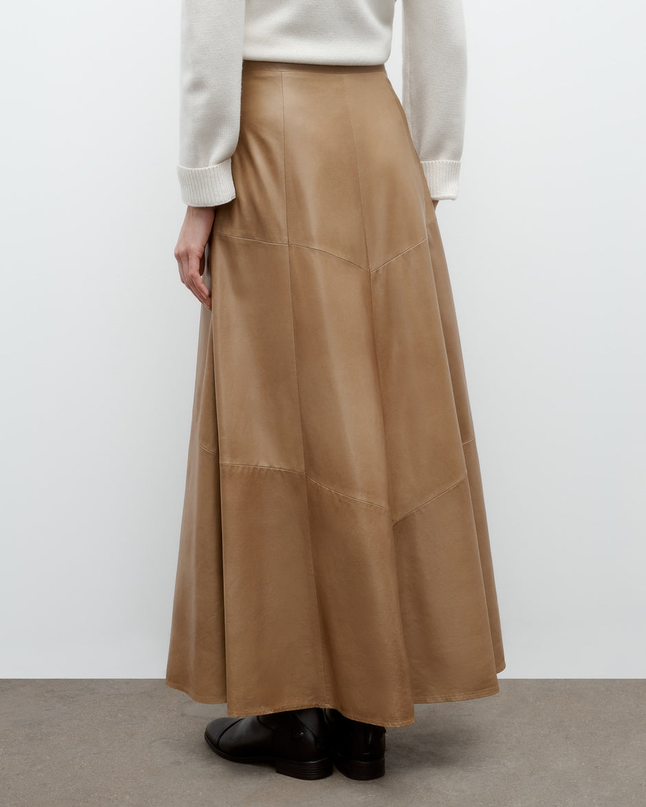 TWP Kelp Kennedy Skirt in Paper Leather view 5