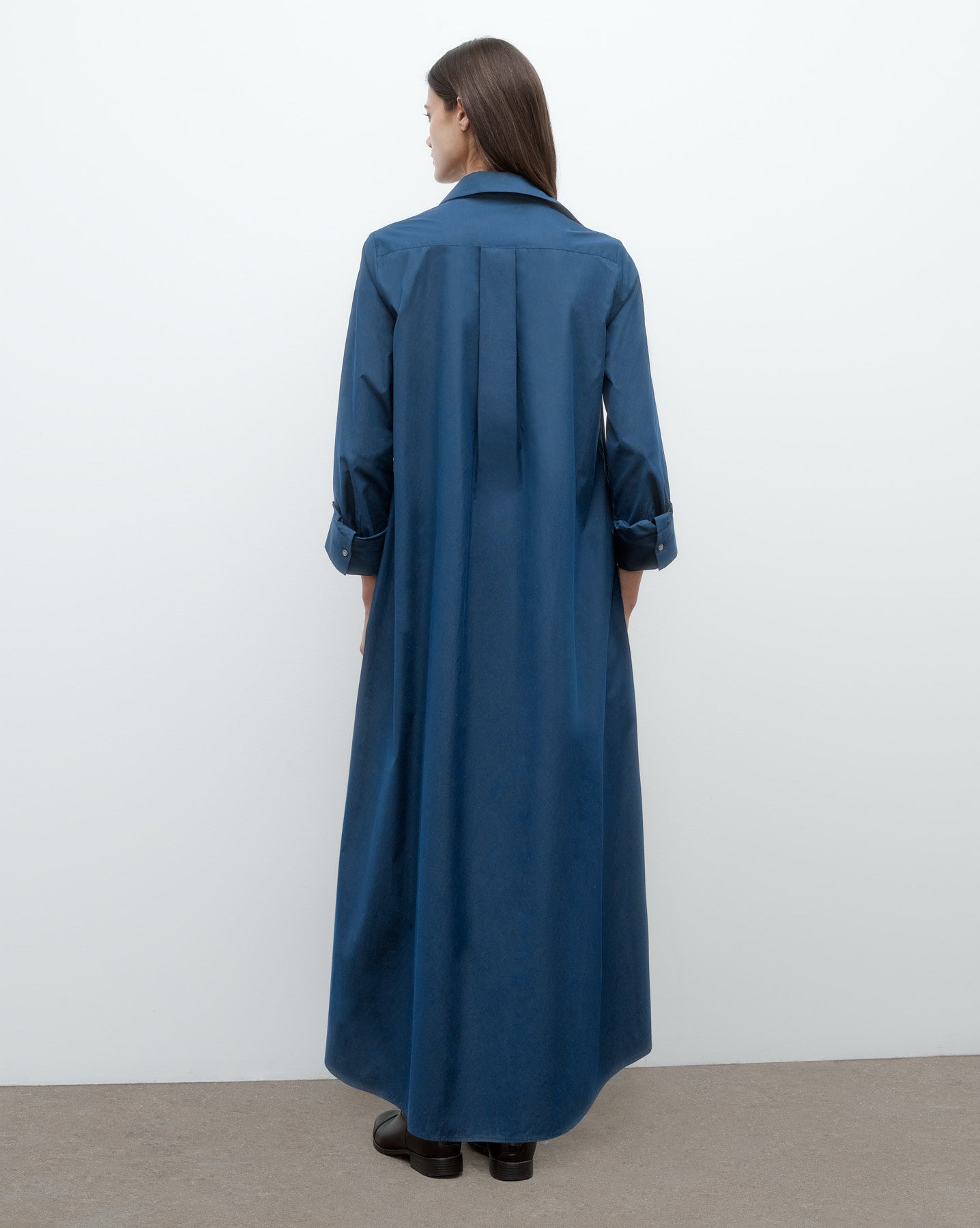 TWP Blue wing teal Jenny's Gown in Superfine Cotton Shirting view 4