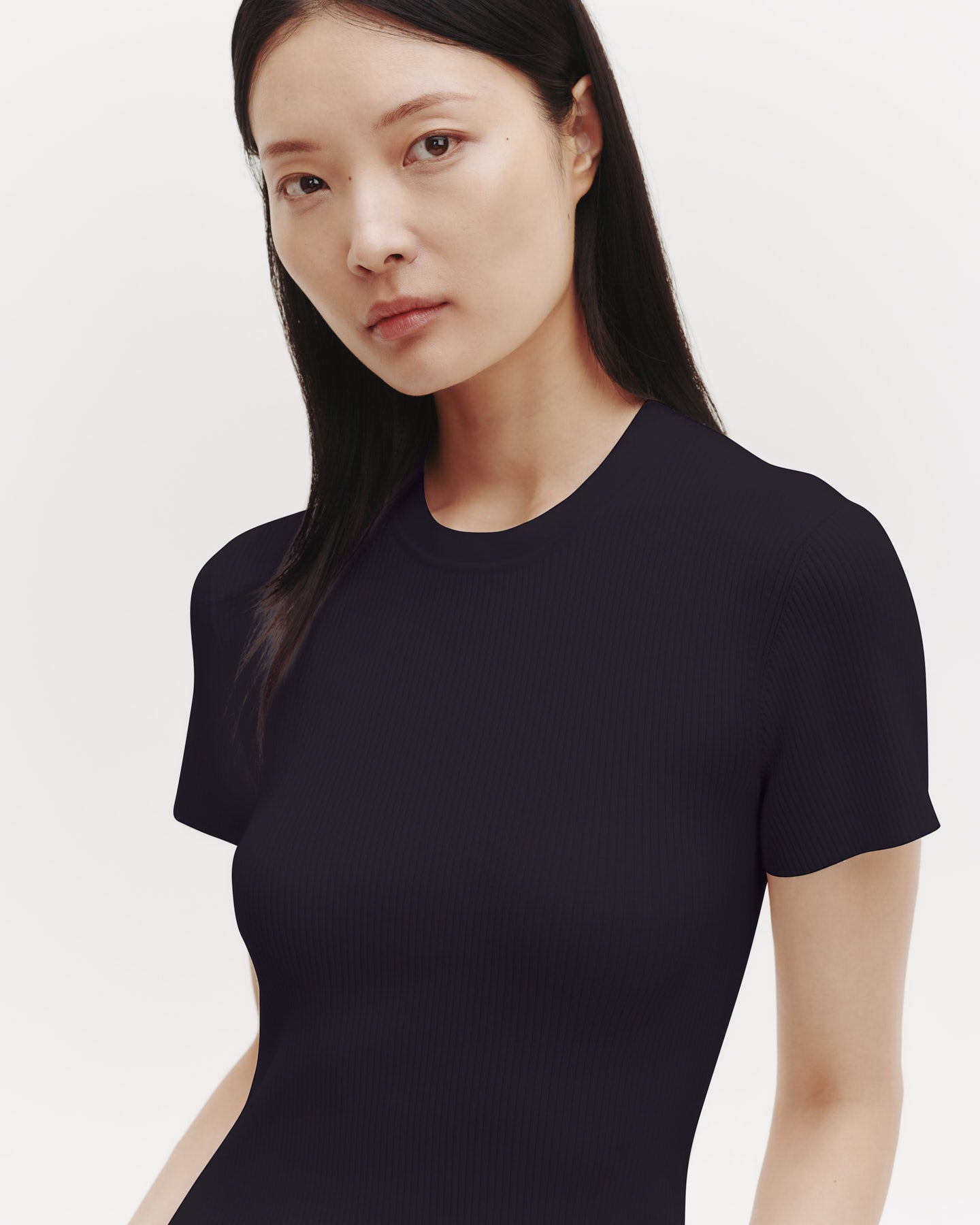 TWP Midnight Tease Top in Ribbed Cotton Knit view 1
