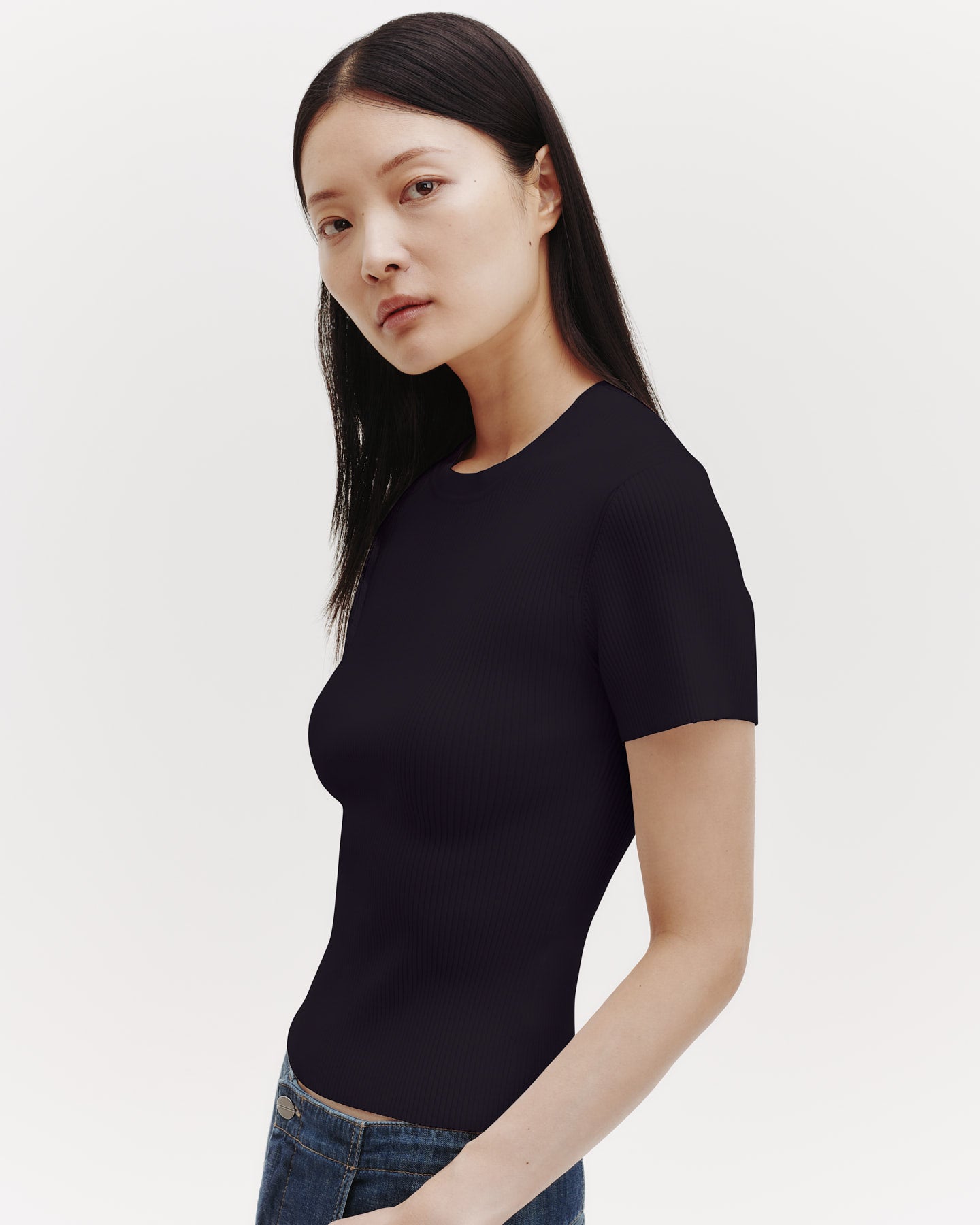 TWP Midnight Tease Top in Ribbed Cotton Knit view 4