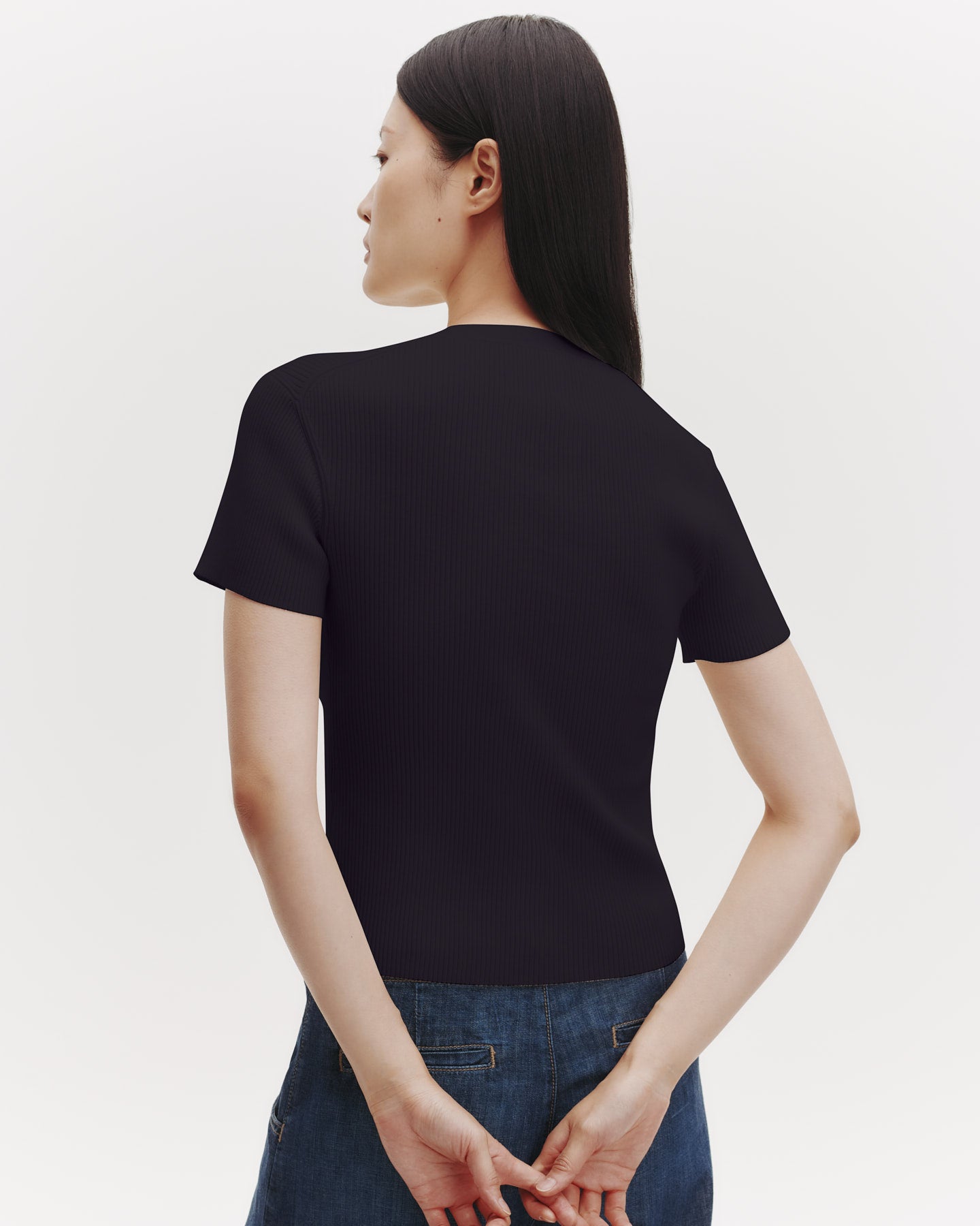 TWP Midnight Tease Top in Ribbed Cotton Knit view 5