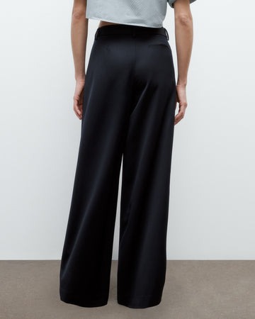 TWP Midnight Next Didi Pant in Satin Faced Wool Suiting view 2