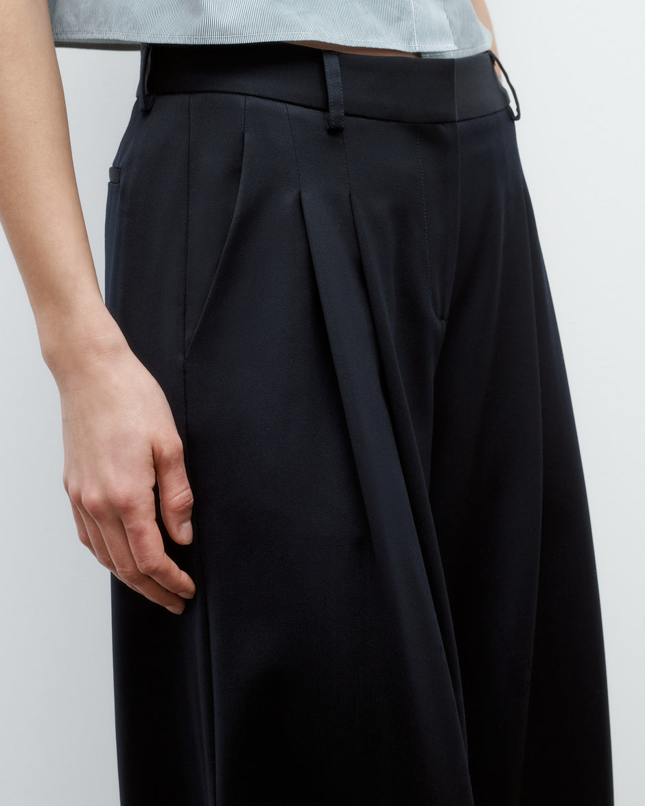 TWP Midnight Next Didi Pant in Satin Faced Wool Suiting view 4