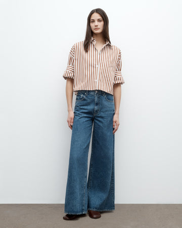 TWP Ivory / cognac Next Ex Shirt in Epoque Stripe Cotton view 2