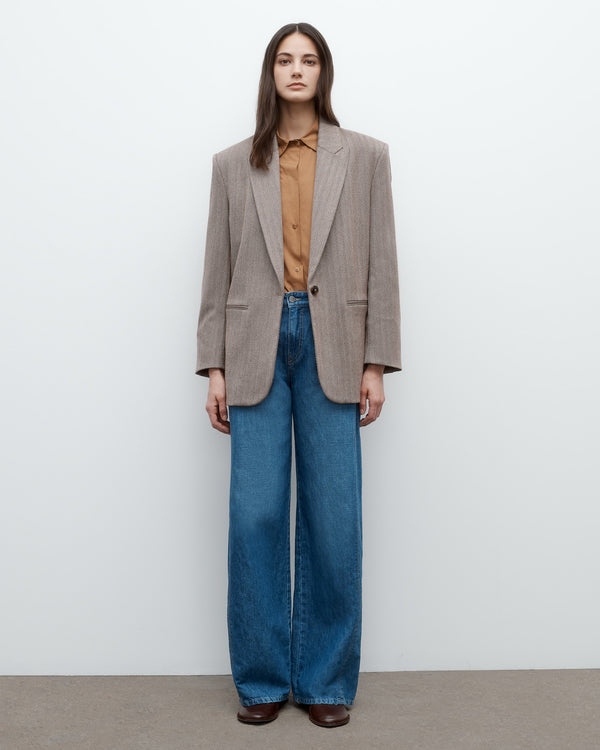 TWP Mustang / kelp Girl Boy Girl Blazer in Chevron Wool view 2