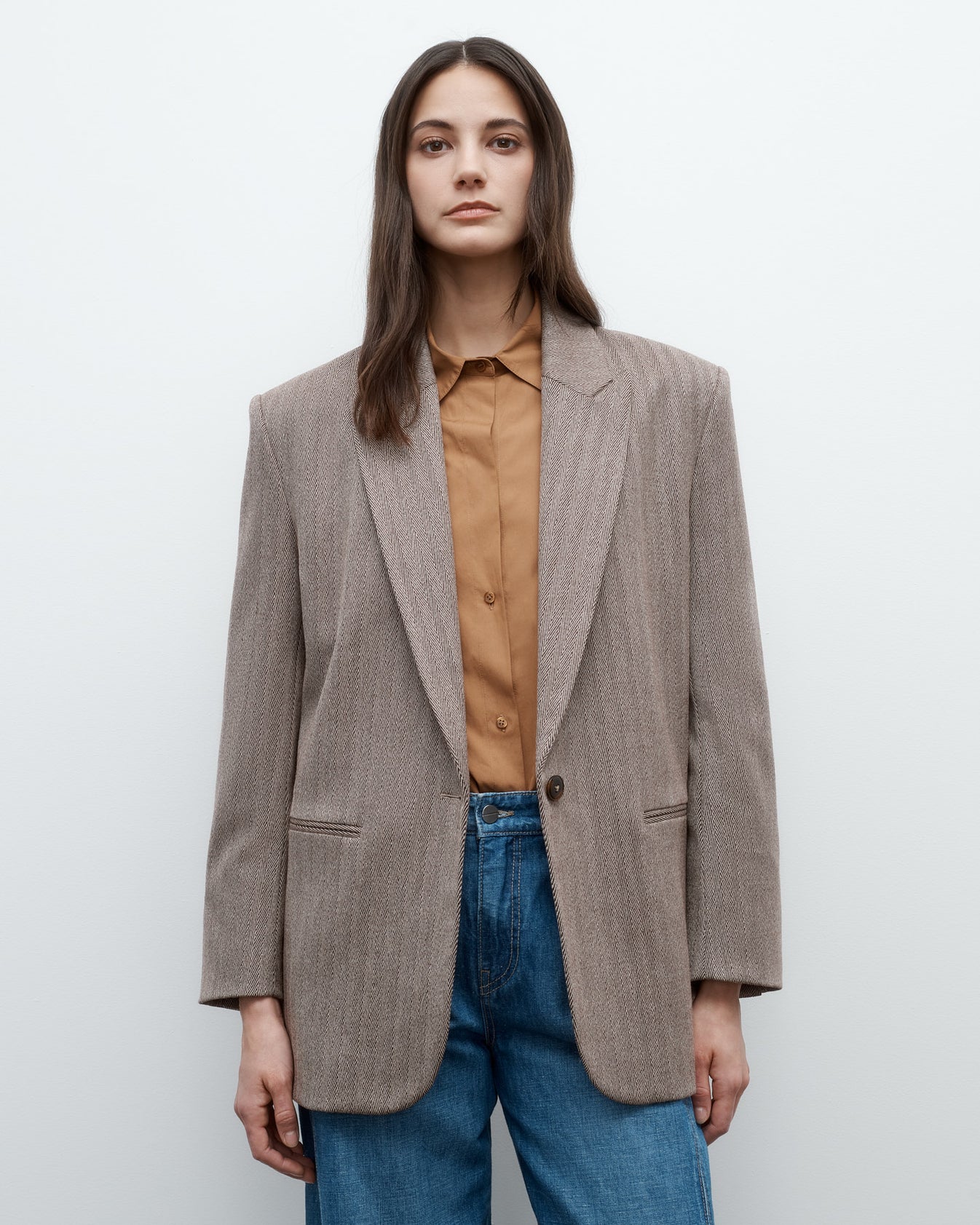 TWP Mustang / kelp Girl Boy Girl Blazer in Chevron Wool view 1