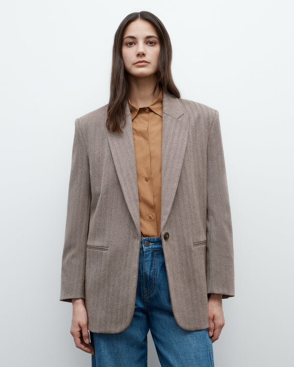 TWP Mustang / kelp Girl Boy Girl Blazer in Chevron Wool view 1