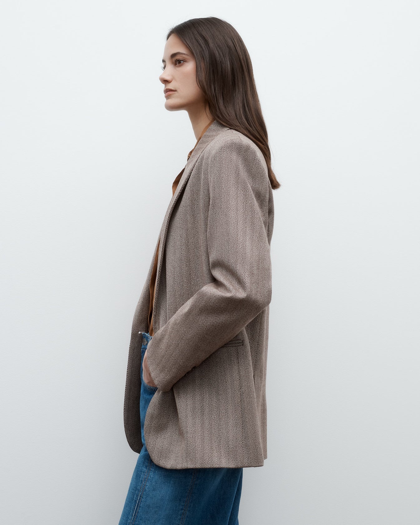 TWP Mustang / kelp Girl Boy Girl Blazer in Chevron Wool view 3