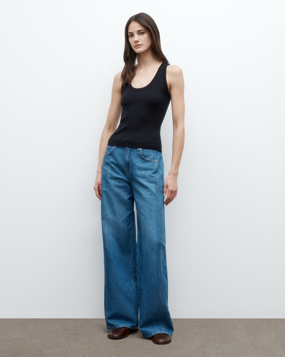 TWP Midnight Knit Tank in Merino Wool view 3
