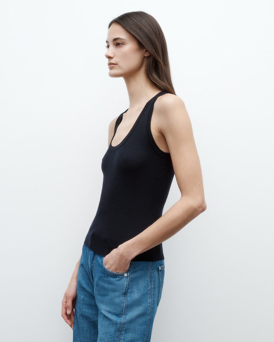 TWP Midnight Knit Tank in Merino Wool view 4