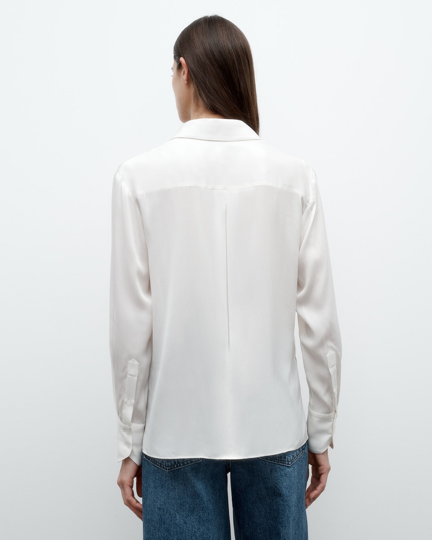 TWP Ivory New Joey Shirt in Silk Georgette view 5