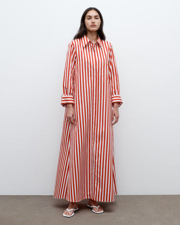TWP Red / white Jenny's Gown in Boardwalk Cotton Stripe view 4