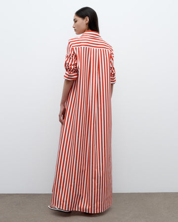 TWP Red / white Jenny's Gown in Boardwalk Cotton Stripe view 6