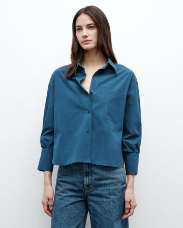 TWP Blue wing teal J.D. Shirt in Superfine Cotton view 2