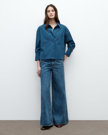 TWP Blue wing teal J.D. Shirt in Superfine Cotton view 5