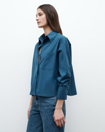 TWP Blue wing teal J.D. Shirt in Superfine Cotton view 1