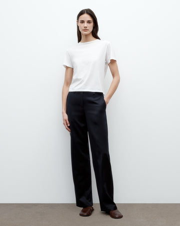 TWP Midnight Elizabeth St. Pant in Satin Faced Wool Suiting view 6