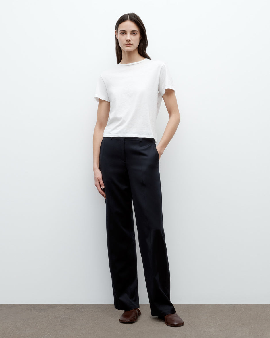 TWP Midnight Elizabeth St. Pant in Satin Faced Wool Suiting view 6