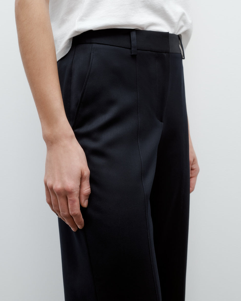 TWP Midnight Elizabeth St. Pant in Satin Faced Wool Suiting view 5