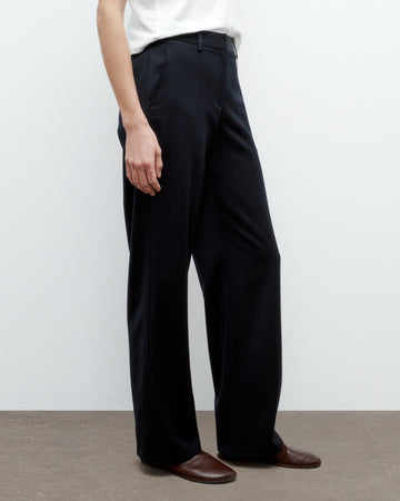 TWP Midnight Elizabeth St. Pant in Satin Faced Wool Suiting view 2
