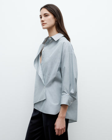 TWP Pinegrove / white Earl Shirt in Baroness Cotton Stripe view 2