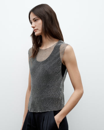 TWP Gunmetal Chloe Top in Micro Bugle Beads view 1