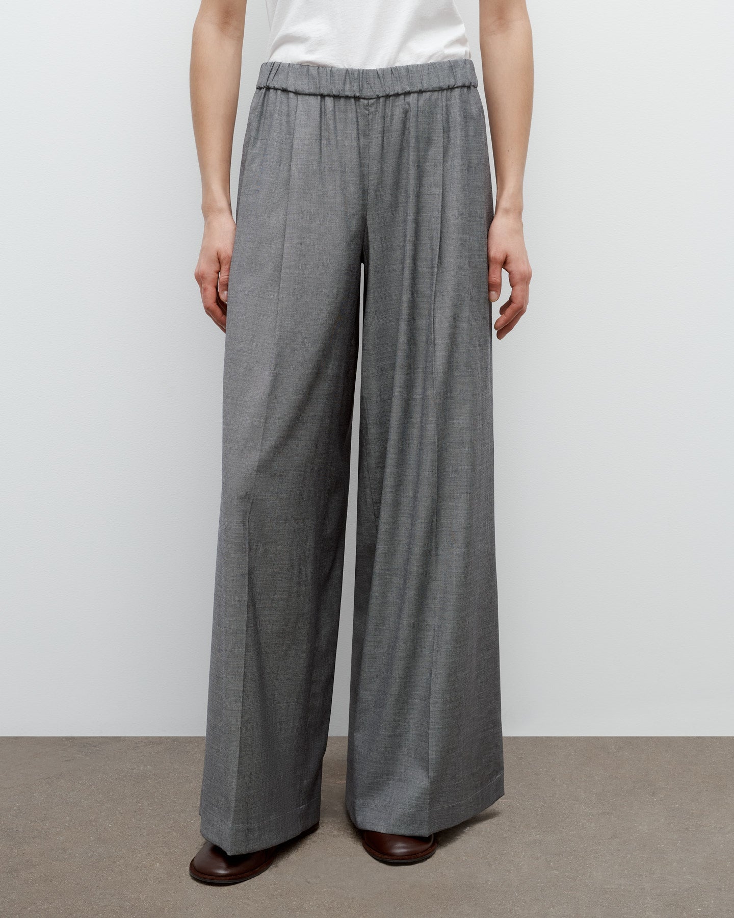 TWP Medium heather grey Eva Pant in Chintzed Wool view 1