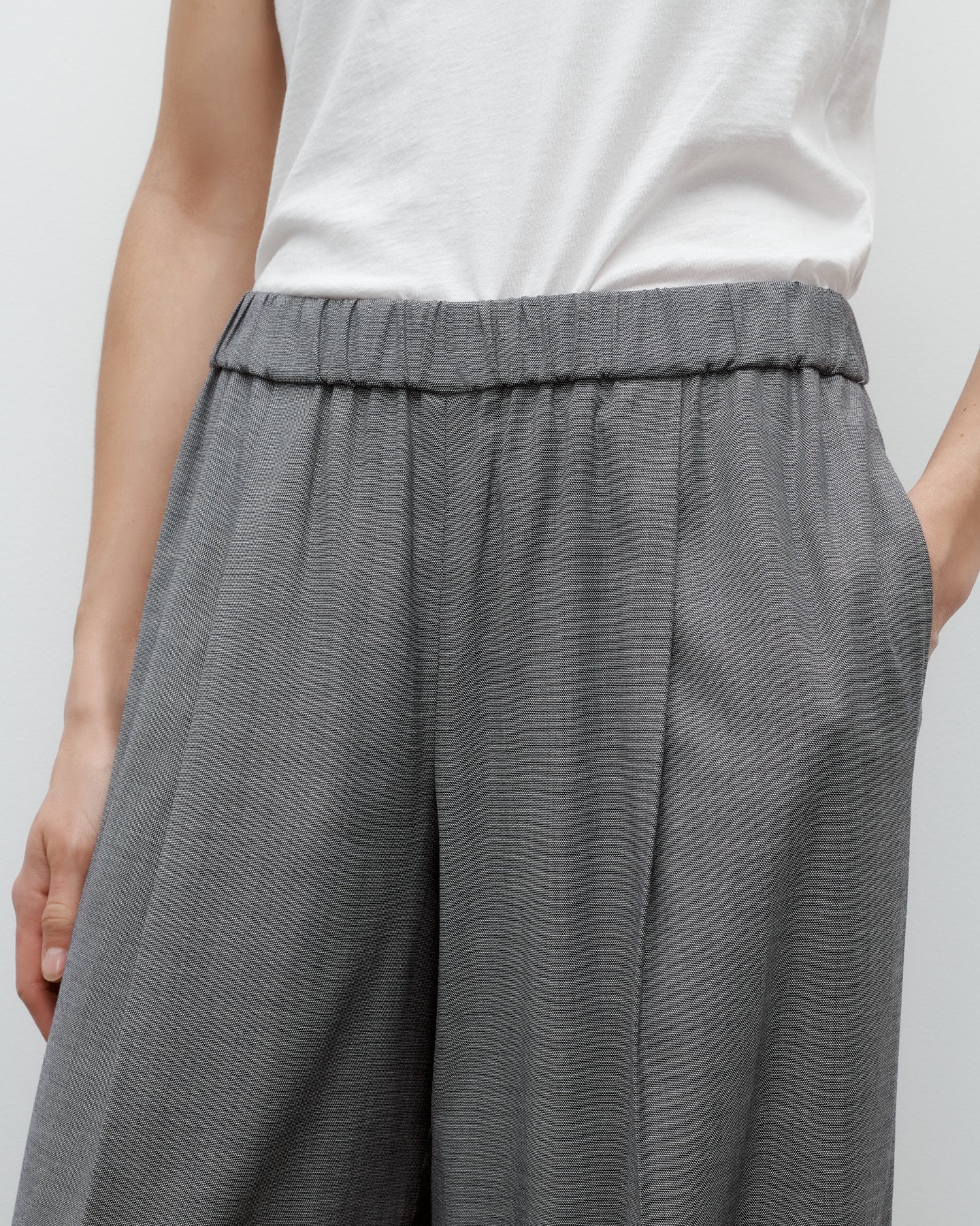 TWP Medium heather grey Eva Pant in Chintzed Wool view 2