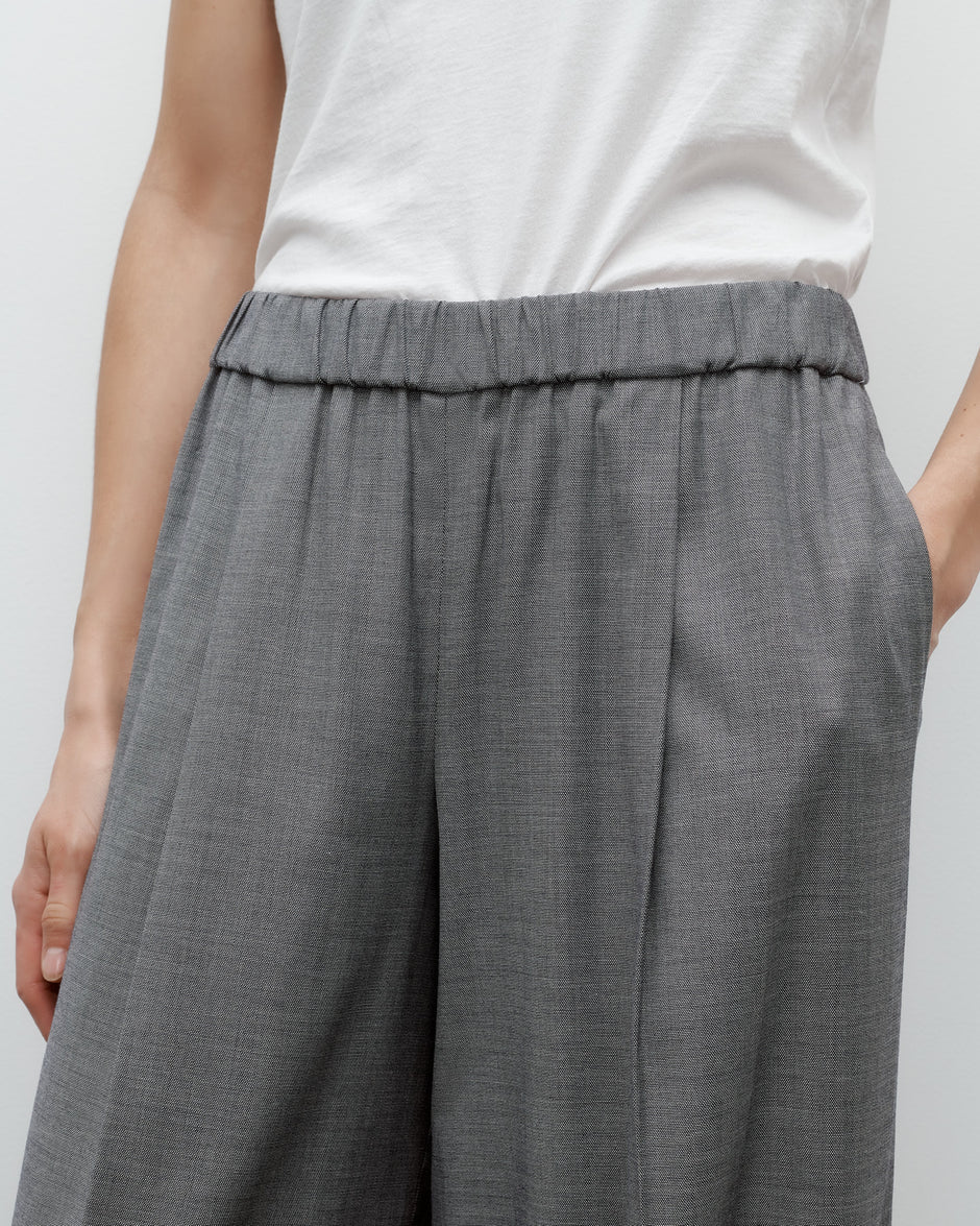 TWP Medium heather grey Eva Pant in Chintzed Wool view 2