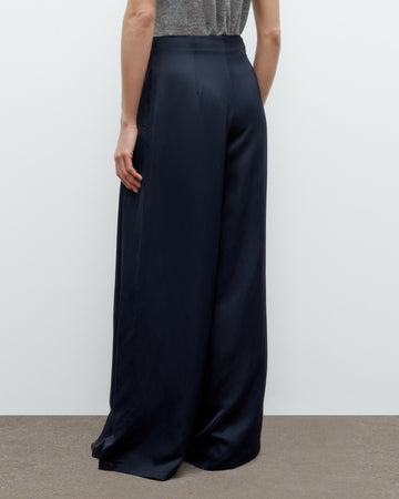 TWP Midnight Drew Pant in Coated Viscose Linen view 3