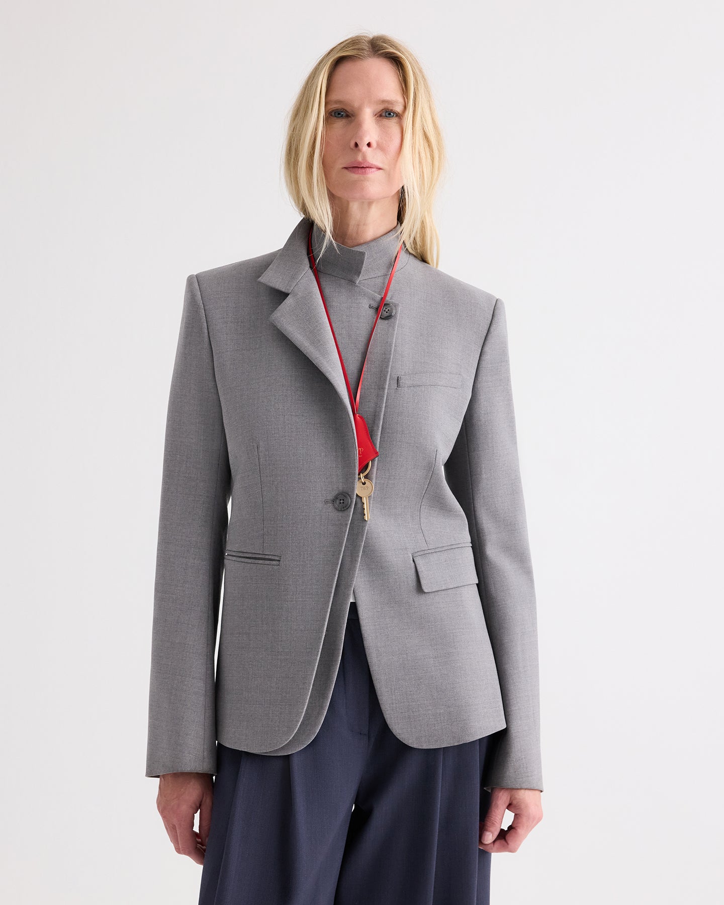 Medium heather grey The Double Take Blazer in Soft Finish Stretch