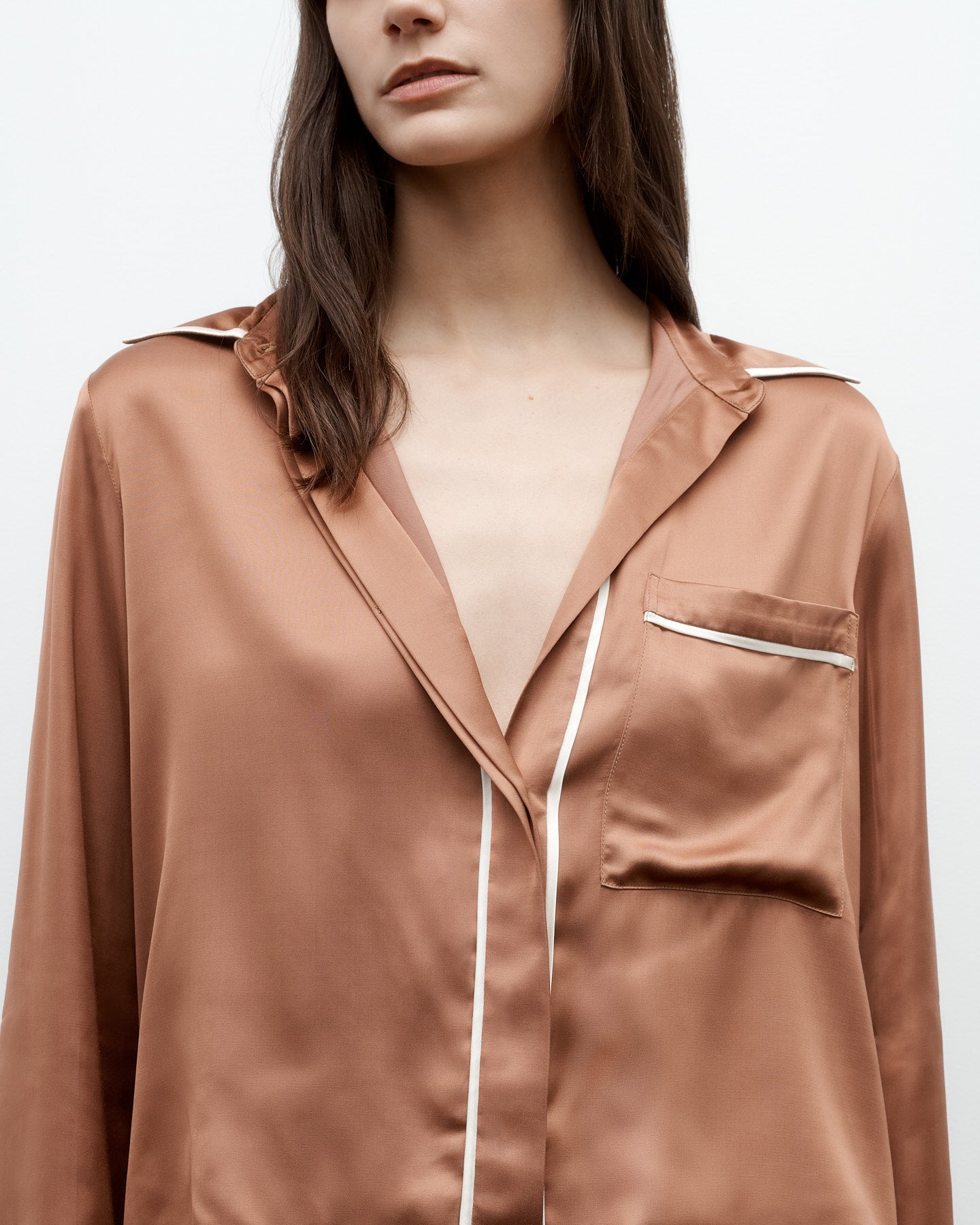 TWP Argan oil Sleepover Top in Shiny Satin view 3