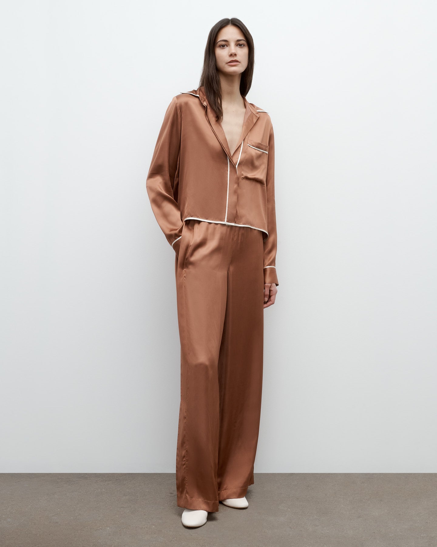 TWP Argan oil Eve PJ Pant in Shiny Satin view 4