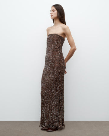 TWP Gold Carolyn's Gown with Sequins on Netting view 4