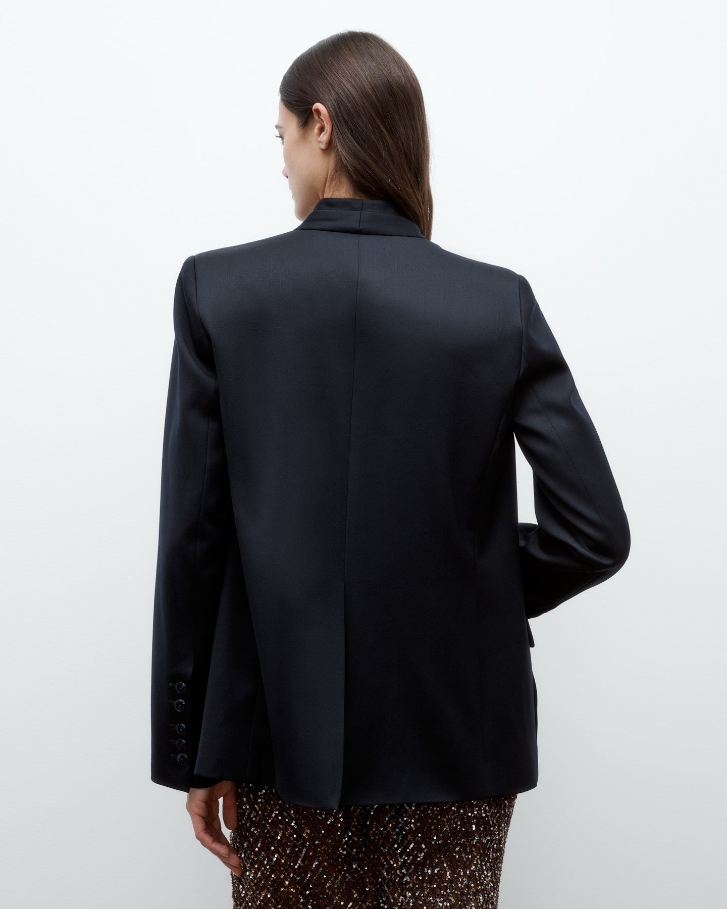 TWP Midnight New Dinner Jacket in Satin Faced Wool Suiting view 4